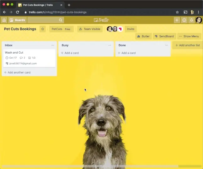 Replying to an email in Trello with SendBoard